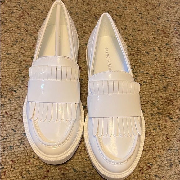 Marc Fisher Shoes - Marc Fisher Women's Shiny White Loafers